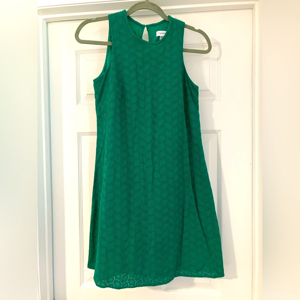 Calvin Klein eyelet leaf  sleeveless dress